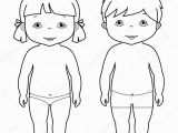 Outline Of A Boy and Girl Coloring Pages Vector Coloring Page Of Cute Baby Boy and Girl — Stock