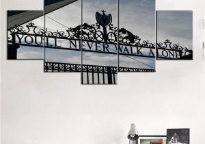 Outside Wall Murals Uk for Living Room Wall Art 5 Panel Canvas Gate Of Liverpool Football Club at Anfield Stadium Paintings Pictuers England Uk Home Decor Artwork