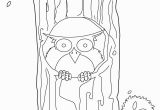 Owl In A Tree Coloring Page Owl Sitting On the Tree Coloring Pages Hellokids