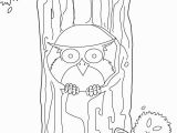 Owl In A Tree Coloring Page Owl Sitting On the Tree Coloring Pages Hellokids