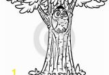 Owl In A Tree Coloring Page Owl Tree Fir Coloring Page Cartoon Illustration