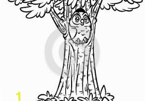 Owl In A Tree Coloring Page Owl Tree Fir Coloring Page Cartoon Illustration