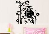 Owl Peel and Stick Wall Mural Decorate Home Flower Owl Cartoon Art Wall Sticker Decoration Decals Mural Painting Removable Decor Wallpaper G 2053 In This Home Wall Decal