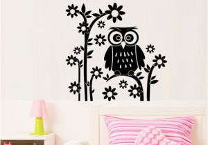 Owl Peel and Stick Wall Mural Decorate Home Flower Owl Cartoon Art Wall Sticker Decoration Decals Mural Painting Removable Decor Wallpaper G 2053 In This Home Wall Decal