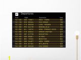 Owl Peel and Stick Wall Mural Departure Board Travel Illustration Wall Mural by