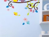 Owl Peel and Stick Wall Mural Een Hele Vrolijke Fullcolour Muursticker Van Tak Met Daarbij