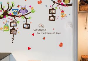 Owl Peel and Stick Wall Mural Shop Cartoon Owl Diy Wall Stickers for Kids Rooms Murals