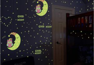 Owl Peel and Stick Wall Mural Us $2 64 Off Luminous Owl Moon Star Wall Sticker Stars Glow for Kids Rooms Glow In the Dark Home Decor Good Night Fluorescent Mural Poster In Wall