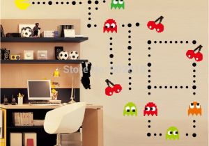 Pac Man Wall Mural Tanie Åadny Naklejka Pacman Zestaw Retro Vinyl Mural