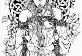 Pagan Witch Coloring Pages for Adults Celtic Goddess Coloring Sheet