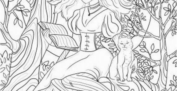 Pagan Witch Coloring Pages for Adults Witchcraft Printable Adult Coloring Page From Favoreads