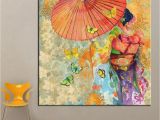 Paint by Number Wall Murals for Adults 2019 1 Panel Wall Art Japanese Kimono Oil Painting Canvas Wall