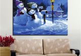 Paint by Number Wall Murals for Adults 2019 Oil Painting by Numbers Diy Handpainted Winter Snowman Family