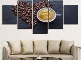 Paint by Number Wall Murals for Kids Rooms Wall Art Home Decoration Posters Frame 5 Pieces Heart Coffee Beans Cup Living Room Hd Printed Modern Painting Canvas