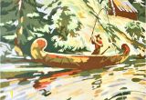 Paint by Numbers Wall Mural Kits Fisherman Canoe In 2019