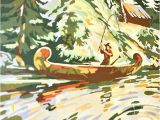 Paint by Numbers Wall Mural Kits Fisherman Canoe In 2019