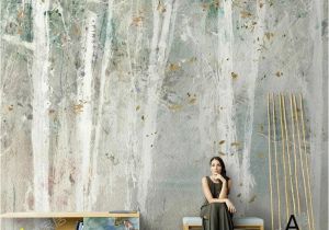 Painted Bathroom Wall Murals Oil Painting Abstract Birch Trees Wallpaper Wall Mural