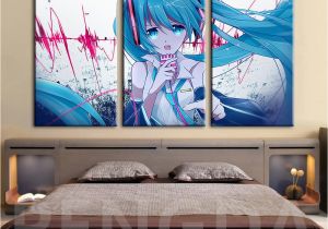 Painted Bedroom Wall Murals 2019 Wall Art Canvas Painting Poster Hatsune Miku Hd Wallpaper Cartoon Characters Modular for Bedroom Home Decoration Prints From Serlima