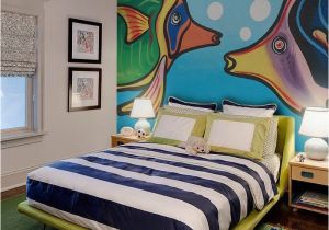 Painted Bedroom Wall Murals Hand Painted Fish Wall Mural