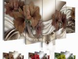 Painted Floral Wall Murals 2019 Fashion Wall Art Canvas Painting Red Brown Green Diamond Lilies Flower Modern Home Decoration No Frame From Wlz $11 06