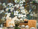 Painted Flower Wall Murals Oil Panting Cherry Blossom Floral Wall Mural Wallpaper Hand Painted Branch Cherry Blossom Wall Mural Flowers Wall Mural for Wall Decor