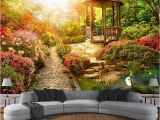 Painted Garden Wall Murals Custom Mural Wallpaper 3d Stereo Sunshine Garden Scenery Wall Painting Living Room Bedroom Home Decor Wall Papers for Walls 3 D High Res Desktop