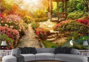 Painted Garden Wall Murals Custom Mural Wallpaper 3d Stereo Sunshine Garden Scenery Wall Painting Living Room Bedroom Home Decor Wall Papers for Walls 3 D High Res Desktop