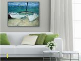 Painted Ocean Wall Murals Ocean Coastal Boat Painting Wall Art Beach Decor