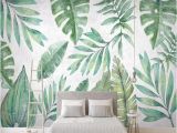 Painted Tropical Wall Murals 3d Wallpaper nordic Style Tropical Plant Banana Leaf Hand Painted Tv Background Wall Murals Living Room Bedroom Papel De Parede Wallpaper High