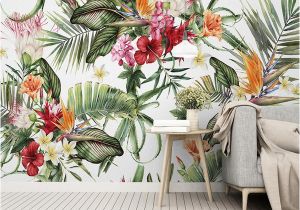 Painted Tropical Wall Murals Custom 3d Wallpaper Modern Tropical Rain forest Plant Leaf Cactus Wall Murals Living Room Bedroom Creative Wall Painting Window Wallpaper Women