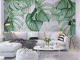 Painted Tropical Wall Murals Custom Wallpaper Mural Hand Painted Tropical Plants Leaves