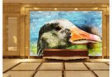 Painted Wall Murals Cost Papel De Parede Custom 3d Photo Murals Wall Paper Hand Painted Duck Oil Painting Retro Living Room Tv sofa Background Wall Decoration