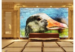 Painted Wall Murals Cost Papel De Parede Custom 3d Photo Murals Wall Paper Hand Painted Duck Oil Painting Retro Living Room Tv sofa Background Wall Decoration