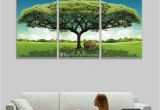 Painted Wall Murals Nature 2019 3 Panel Canvas Wall Art Green Tree Scenery Landscape Painting