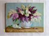 Painted Wall Murals Near Me Bouquet Lilac White Lilac Painting original Oil Painting