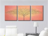 Painted Wall Murals Of Trees Burnt orange Wall Decor Canvas Art Painting Three Piece Wall Art Contemporary Art 3 Piece Tree Paintings Home Decor original Painting 48×20