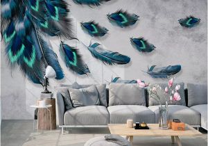 Painting A Mural On A Textured Wall Custom Mural Wallpaper 3d Fashion Colorful Hand Painted Feather Texture Wallpaper for Walls Roll Bedroom Living Room Home Decor Wallpaper Border