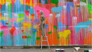 Painting A Mural On A Textured Wall Rowena Martinich Painting A Mural In north Melbourne