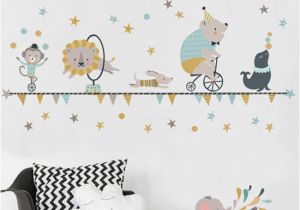 Painting Childrens Wall Murals Wall Stickers for Kids Elephant Circus Animal Cartoon Wall