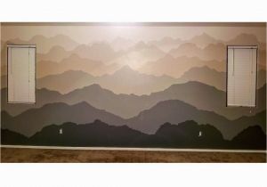Painting Mountain Mural On Wall Hand Painted Wall Mural Of Gra Nt Mountain Ranges Done In