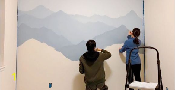 Painting Mountain Mural On Wall How to Paint A Mountain Mural On Your Bedroom or Nursery