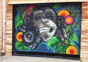 Painting Murals On Brick Walls Funky Ape Garage Door Seddon Victoria Australia Image