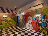 Painting Murals On Cement Walls Contiki Basement Officeinterior Officemural Handpainted