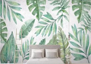 Palm Leaf Wall Mural 3d Wallpaper nordic Style Tropical Plant Banana Leaf Hand Painted Tv Background Wall Murals Living Room Bedroom Papel De Parede Wallpaper High