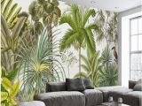 Palm Leaf Wall Mural Us $8 85 Off Beibehang Classic Retriever Wallpaper Retro Tropical Rainforest Parrot Palm Leaf Living Room Tv Background Wall Papel De Parede W