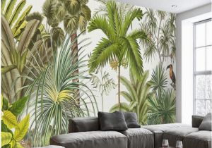 Palm Leaf Wall Mural Us $8 85 Off Beibehang Classic Retriever Wallpaper Retro Tropical Rainforest Parrot Palm Leaf Living Room Tv Background Wall Papel De Parede W