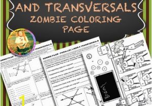 Parallel Lines and Transversals Angle Pairs Coloring Page Answers Parallel Lines and Transversals Zombie Coloring Page