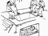 Paralyzed Man Lowered Through Roof Coloring Page 32 Paralyzed Man Lowered Through Roof Coloring Page In