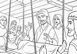 Paralyzed Man Lowered Through Roof Coloring Page Jesus Healing the Sick