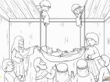 Paralyzed Man Lowered Through Roof Coloring Page Paralyzed Man Through Roof Bible Pages Coloring Pages